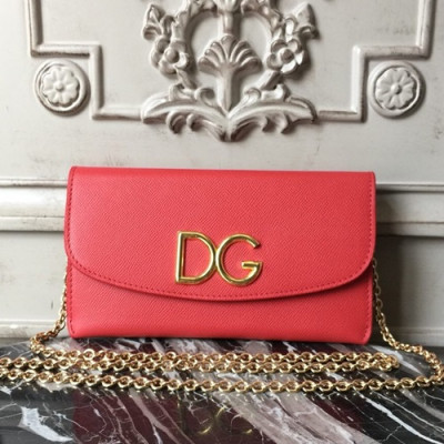 Dolce&Gabbana 2019 Leather Clutch Bag / Cross Bag ,22CM - 돌체 앤 가바나 2019 레더 여성용 클러치백 / 크로스백 DGB0052,22cm,레드