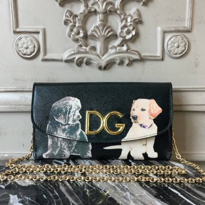 Dolce&Gabbana 2019 Leather Clutch Bag / Cross Bag ,22CM - 돌체 앤 가바나 2019 레더 여성용 클러치백 / 크로스백 DGB0054,22cm,블랙