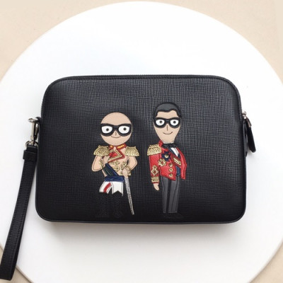 Dolce&Gabbana 2019 Leather Clutch Bag ,26CM - 돌체 앤 가바나 2019 레더 남성용 클러치백 DGB0104 ,26cm,블랙