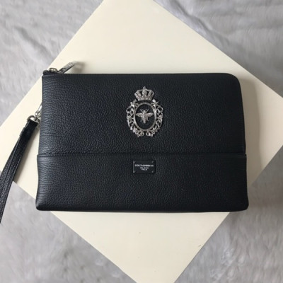 Dolce&Gabbana 2019 Leather Clutch Bag ,29CM - 돌체 앤 가바나 2019 레더 남성용 클러치백 DGB0106 ,29cm,블랙