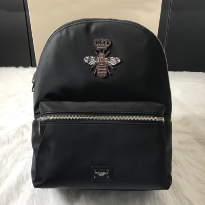 Dolce&Gabbana 2019 Nylon & Leather Back Pack ,42CM - 돌체 앤 가바나 2019 나일론 & 레더 남성용 백팩, DGB0129 ,42cm,블랙