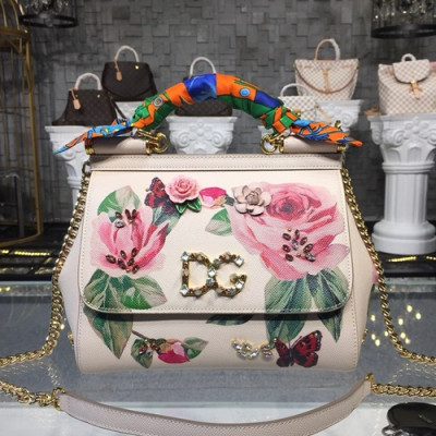 Dolce&Gabbana 2019 Leather Tote Shoulder Bag ,25CM - 돌체 앤 가바나 2019 레더 여성용 토트 숄더백 DGB0143,25cm,화이트