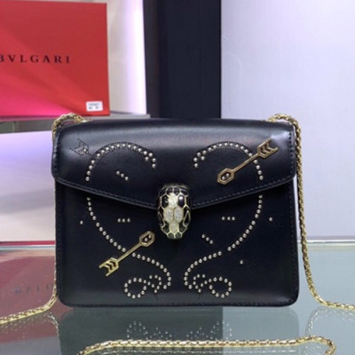 Bvlgari 2019 Serpenti Forever Chain Shoulder Bag,20CM - 불가리 2019 세르펜티 포에버 체인 숄더백,BVLB0140,20cm,블랙