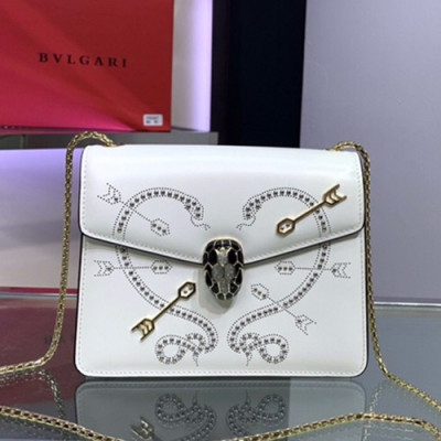 Bvlgari 2019 Serpenti Forever Chain Shoulder Bag,20CM - 불가리 2019 세르펜티 포에버 체인 숄더백,BVLB0144,20cm,화이트