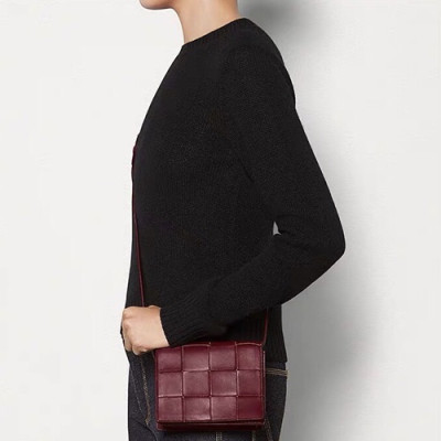 Bottega Veneta 2019 Leather Shoulder Bag,16cm - 보테가 베네타 2019 레더 여성용 숄더백 BVB0362,16cm,와인