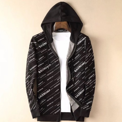 Balenciaga 2019 Mens Logo Printing Windproof Jacket - 발렌시아가 로고 프린팅 바람막이 자켓 BALJK0016.Size(M -4XL ).블랙