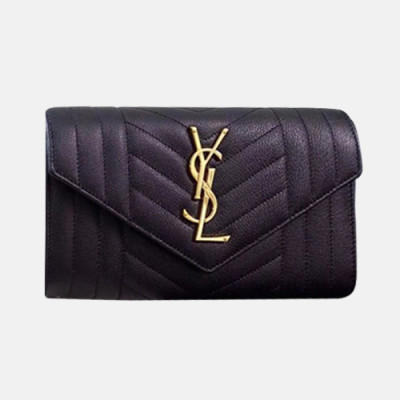 Saint Laurent 2019 Ladies Wallet - 입생로랑 2019 여성용 장지갑 SLW0055.19cm,블랙