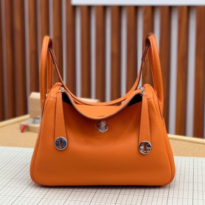 Hermes 2019 Lindy Togo Leather Tote Shoulder Bag ,26cm - 에르메스 2019 린디 토고 레더 여성용 토트 숄더백 HERB0772,26cm,오렌지