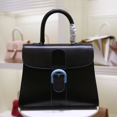 Delvaux 2019 Leather Tote Shoulder Bag,28 CM - 델보 2019 레더 토트 숄더백,DVB0333.28 CM,블랙