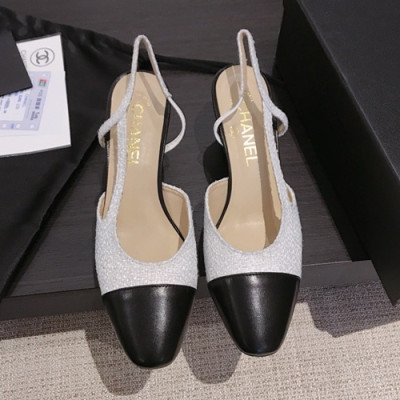 Chanel 2019 Ladies Classic Steel Logo Leather Sling Back - 샤넬 2019 여성용 클랙식 스틸 로고 레더 슬링백 CHAS0001.Size(225 - 245).아이보리