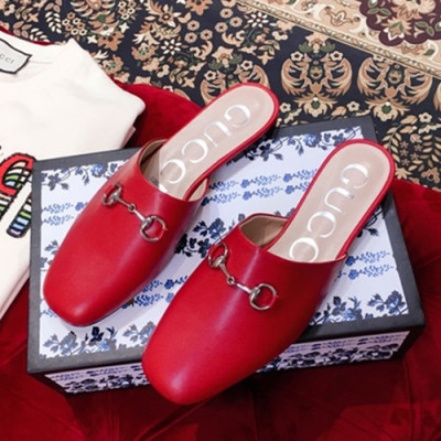 Gucci 2019 Ladies Leather Slipper - 구찌 2019 여성 레더 슬리퍼 GUCS0015,Size(225 -  250).레드