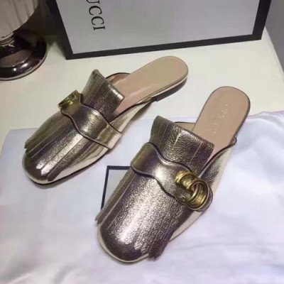 Gucci 2019 Ladies Leather Slipper - 구찌 2019 여성 레더 슬리퍼 GUCS0025,Size(225 -  245).옐로우골드