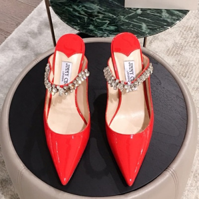 Jimmy-Choo 2019 Ladies Crystal Patent Strap Slipper High Heel - 지미츄 2019 여성용 크리스탈 페이던트 스트랩 슬리퍼 하이힐, JIMS0018.Size(225 - 245).레드