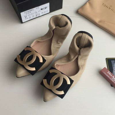 Chanel 2019 Ladies Ballet Flat Shoes - 샤넬 2019 여성용 발렛 플랫 슈즈 CHAS0083,Size(225 - 255).베이지