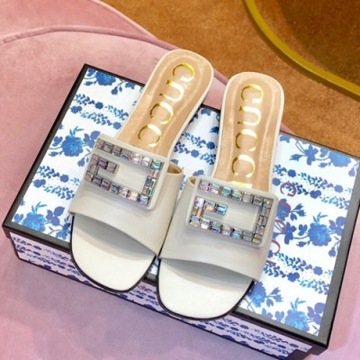 Gucci 2019 Ladies Leather Slipper - 구찌 2019 여성 레더 슬리퍼 GUCS0045,Size(225 -  250).화이트