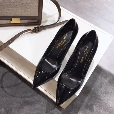 Saint Laurent 2019 Ladies Metal Logo Pumps High Heel - 입생로랑 2019 여성용 메탈로고 펌프스 하이힐,SLS0007.Size(225 - 255).블랙