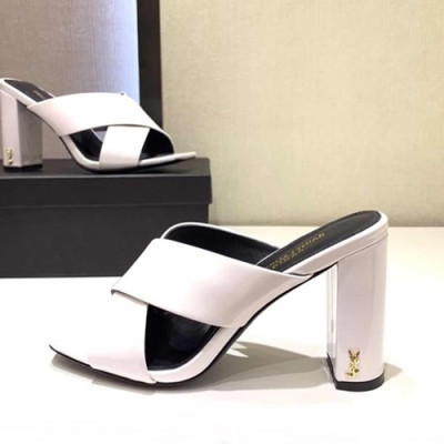 Saint Laurent 2019 Ladies High Heel Slipper - 입생로랑 2019 여성용 하이힐 슬리퍼,SLS0030.Size(225 - 245).화이트