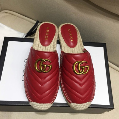 Gucci 2019 Ladies Leather Slipper - 구찌 2019 여성용 레더 슬리퍼 GUCS0063.Size(225 -  255).레드