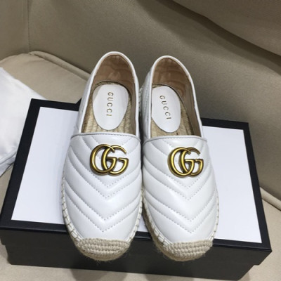 Gucci 2019 Ladies Leather Eseupadyu Slip On - 구찌 2019 여성용 레더 에스파듀 슬립온,GUCS0070.Size(225 -  255).화이트