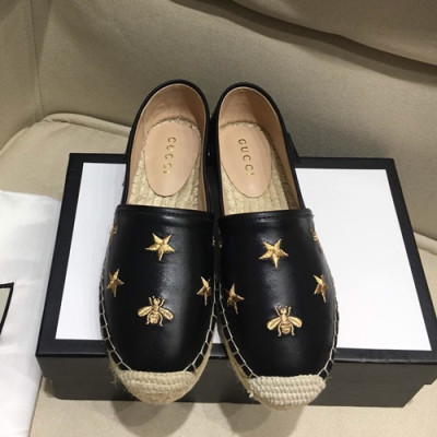 Gucci 2019 Ladies Leather Eseupadyu Slip On - 구찌 2019 여성용 레더 에스파듀 슬립온,GUCS0071.Size(225 -  250).블랙