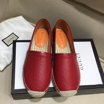 Gucci 2019 Ladies Leather Eseupadyu Slip On - 구찌 2019 여성용 레더 에스파듀 슬립온,GUCS0073.Size(225 -  250).레드