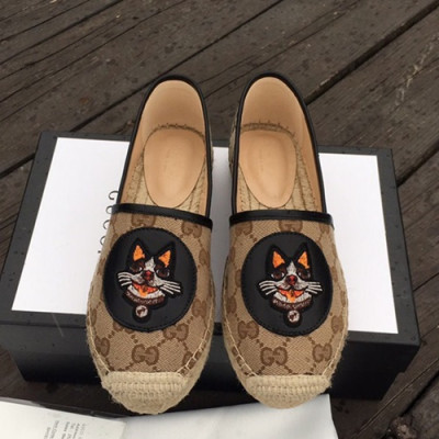 Gucci 2019 Ladies Canvas Eseupadyu Slip On - 구찌 2019 여성용 캔버스 에스파듀 슬립온,GUCS0075.Size(225 -  245).브라운