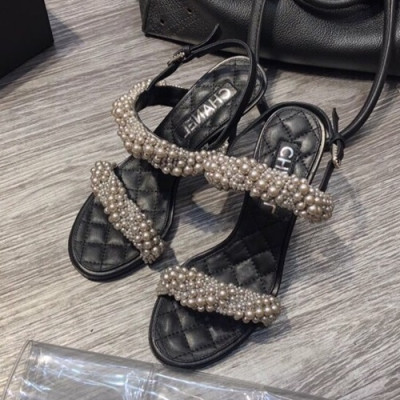 Chanel 2019 Ladies High Heel Sandal - 샤넬 2019 여성용 하이힐 샌들 CHAS0131.Size(225 - 245).블랙+그레이