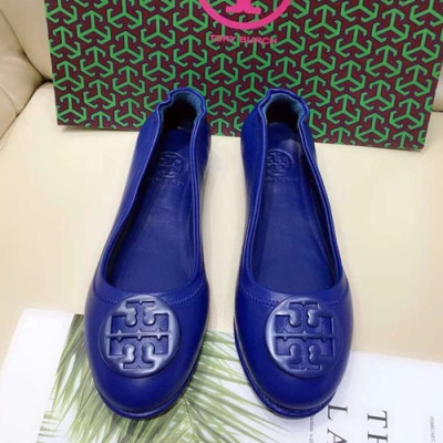 Tory  Burch 2019 Ladies Initial Logo Leather Ballet Flat Shoes - 토리버치 2019 여성용 이니셜 로고 레더 발렛 플랫 슈즈 TBS0012,Size(220 - 255),블루