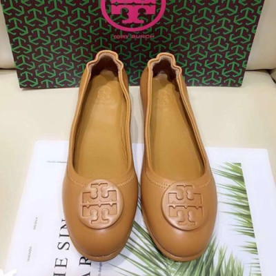 Tory  Burch 2019 Ladies Initial Logo Leather Ballet Flat Shoes - 토리버치 2019 여성용 이니셜 로고 레더 발렛 플랫 슈즈 TBS0017,Size(220 - 255),카멜