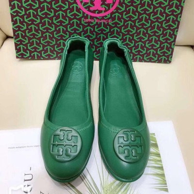 Tory  Burch 2019 Ladies Initial Logo Leather Ballet Flat Shoes - 토리버치 2019 여성용 이니셜 로고 레더 발렛 플랫 슈즈 TBS0019,Size(220 - 255),그린