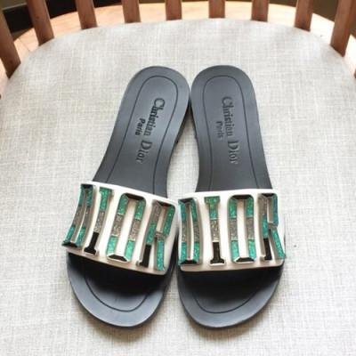 Dior 2019 Ladies Leather Slipper - 디올 2019 여성용 레더 슬리퍼 DIOS0010.Size (225 - 250).블랙+화이트