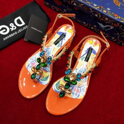 Dolce&Gabbana  2019 Ladies Leather Sandal - 돌체앤가바나 2019 여성용 레더 샌들, DGS0012.Size(225 -  260).오렌지