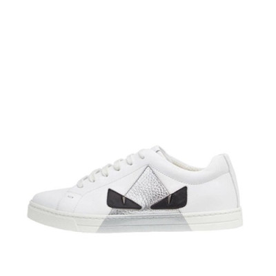 Fendi 2019 Ladies Leather Sneakers - 펜디 2019 여성용 레더 스니커즈 FENS00009.Size(225 - 250).화이트+실버