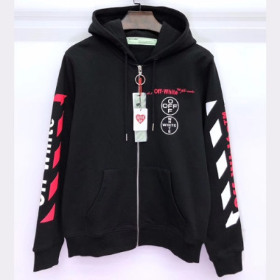 Off-white 2019 Mm/Wm Logo Wolf Cotton Hood Tee - 오프화이트 남자 로고 울프 코튼 후드티 OFFHT0013.Size(M-2XL).블랙