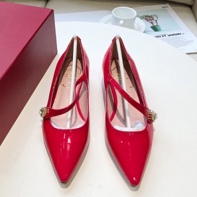 Roger Vivier 2019 Ladies Leather Flat Shoes - 로저비비에 2019 여성용 레더 플랫슈즈 RVS0050.Size(220 - 250),레드핑크