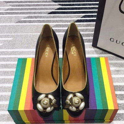 Gucci 2019 Ladies Leather Pumps High Heel - 구찌 2019 여성용 레더 펌프스 하이힐 GUCS0119.Size(225 -  250).블랙