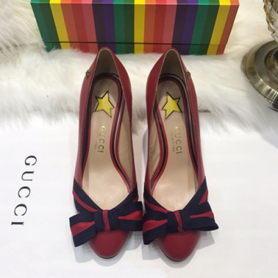 Gucci 2019 Ladies Leather Pumps High Heel - 구찌 2019 여성용 레더 펌프스 하이힐 GUCS0122.Size(225 -  250).레드