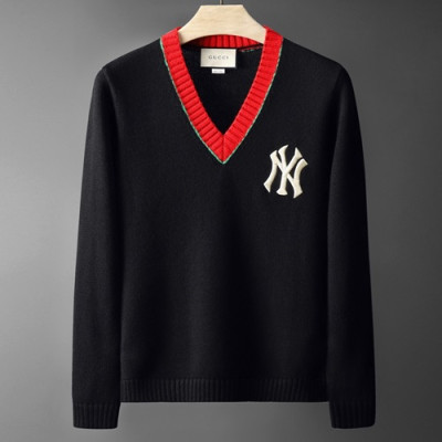 Gucci 2019 Mens Embroidery  Crew-neck Wool Sweater - 구찌 남성 신상 자수 크루넥 울 스웨터 GUCST0113.Size (S-XL).컬러(블랙)