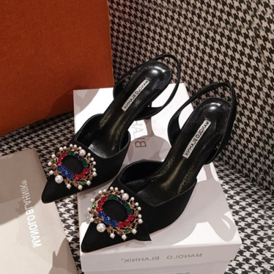 Monolo Blahnik 2019 Ladies High Heel Slingback - 마놀로 블라닉 2019 여성용 실크 하이힐 슬링백,MONS0039.Size(220- 250).블랙