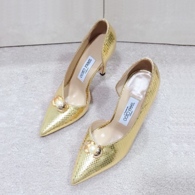 Jimmy Choo 2019 Ladies Leather High Heel - 지미츄 2019 여성용 레더 하이힐 ,JIMS0038.Size(225 - 245).옐로우골드