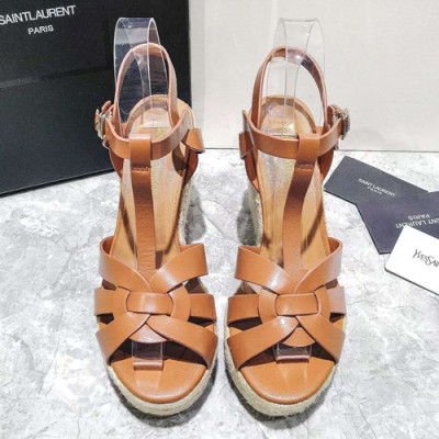 Saint Laurent 2019 Ladies Wedge High Heel Sandal - 입생로랑 2019 여성용 웨지 하이힐 샌들,SLS0037.Size(220 - 245).브라운