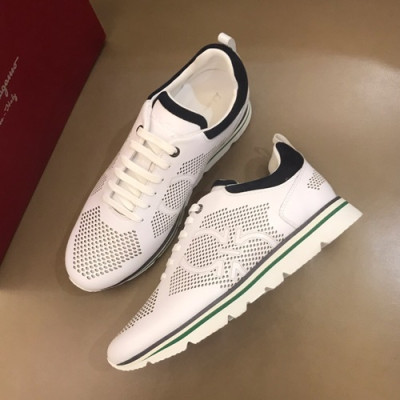 Ferragamo 2019 Mens Leather Running Shoes - 페라가모 2019 남성용 레더 런닝슈즈, FGMS0014,Size(245 - 265).화이트