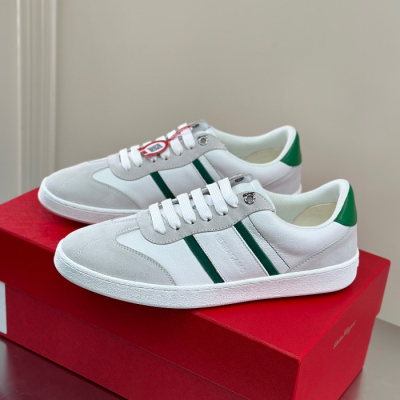 Ferragamo 2025 Mens Leather Running Shoes - 페라가모 2025 남성용 레더 런닝슈즈, FGMS0014,Size(245 - 275).화이트