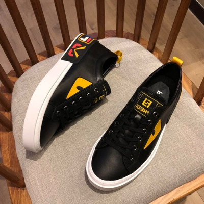 Fendi 2019 Mens Leather Sneakers - 펜디 2019 남성용 레더 스니커즈 FENS0014,Size(240 - 270).블랙