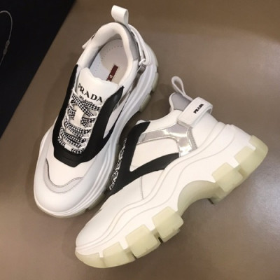 Prada 2019 Ladies Leather Running Shoes  - 프라다 2019 여성용 레더 런닝슈즈 PRAS0054,Size(225 - 245).화이트