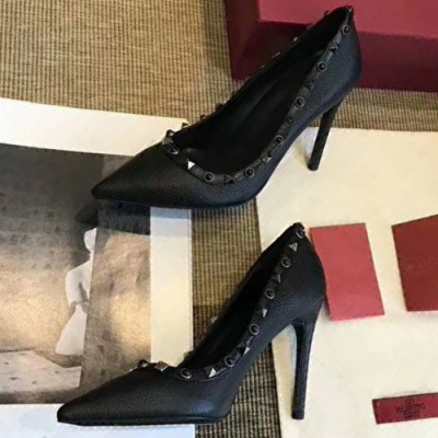 Valentino 2019 Ladies Leather Pumps High Heel - 발렌티노 2019 여성용 레더 펌프스 하이힐 VTS0038.Size(220 - 250).블랙