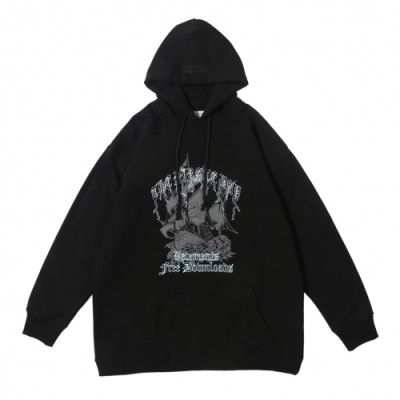 Vetements 2019 Mm/Wm Logo Cotton Hood Tee - 베트멍 남자 로고 코튼 후드티 Vet01x.Size(xs - l).블랙