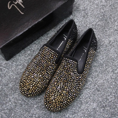 Giuseppe Zanoti 2019 Mm / Wm Velvet Slip On - 쥬세페자노티 2019 남여공용 벨벳 슬립온 GZS0020.Size,(220 - 270),블랙+옐로우골드