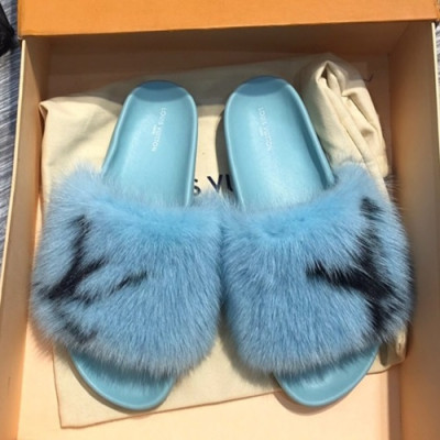 Louis Vuitton 2019 Ladies Mink Fur Slipper - 루이비통 2019 여성용 밍크퍼 슬리퍼 LOUS0173,Size(225 - 250).스카이블루