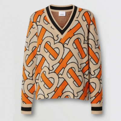 Burberry 2019 Womens Retro Logo Wool Sweater - 버버리 2019 여성 레트로 로고 울 스웨터  Bur0862x.Size(s - l).오렌지